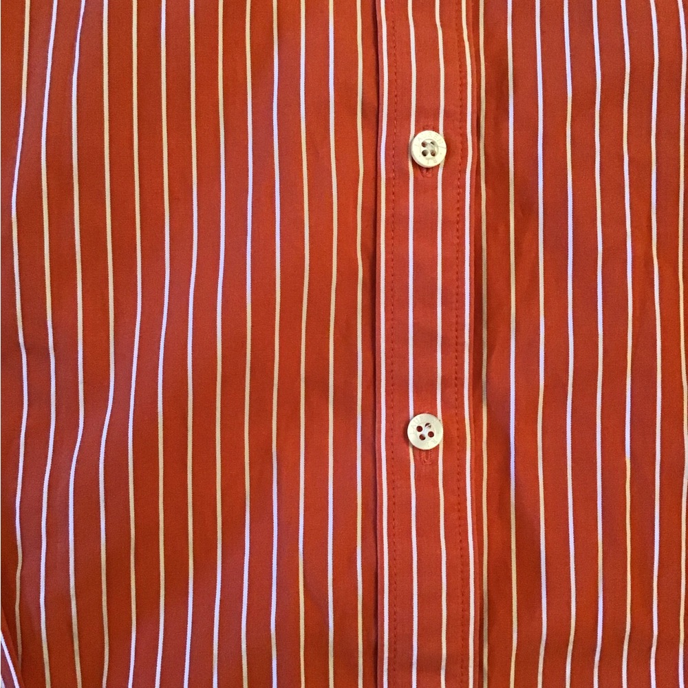 Lauren Ralph Lauren Orange and White Striped Button-Up Shirt Size Small - Picture 5 of 5